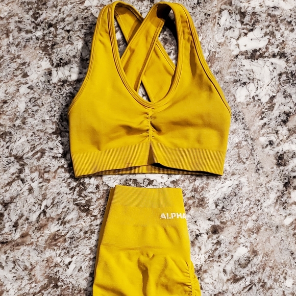 Alphalete Amplify Biker Shorts and Bra Set - Picture 4 of 5